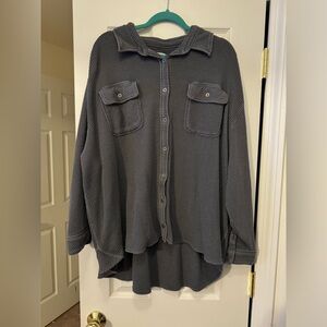 Aerie Lumberjane Waffle Shirt 2022 Version Size XXL in Smoked Gray